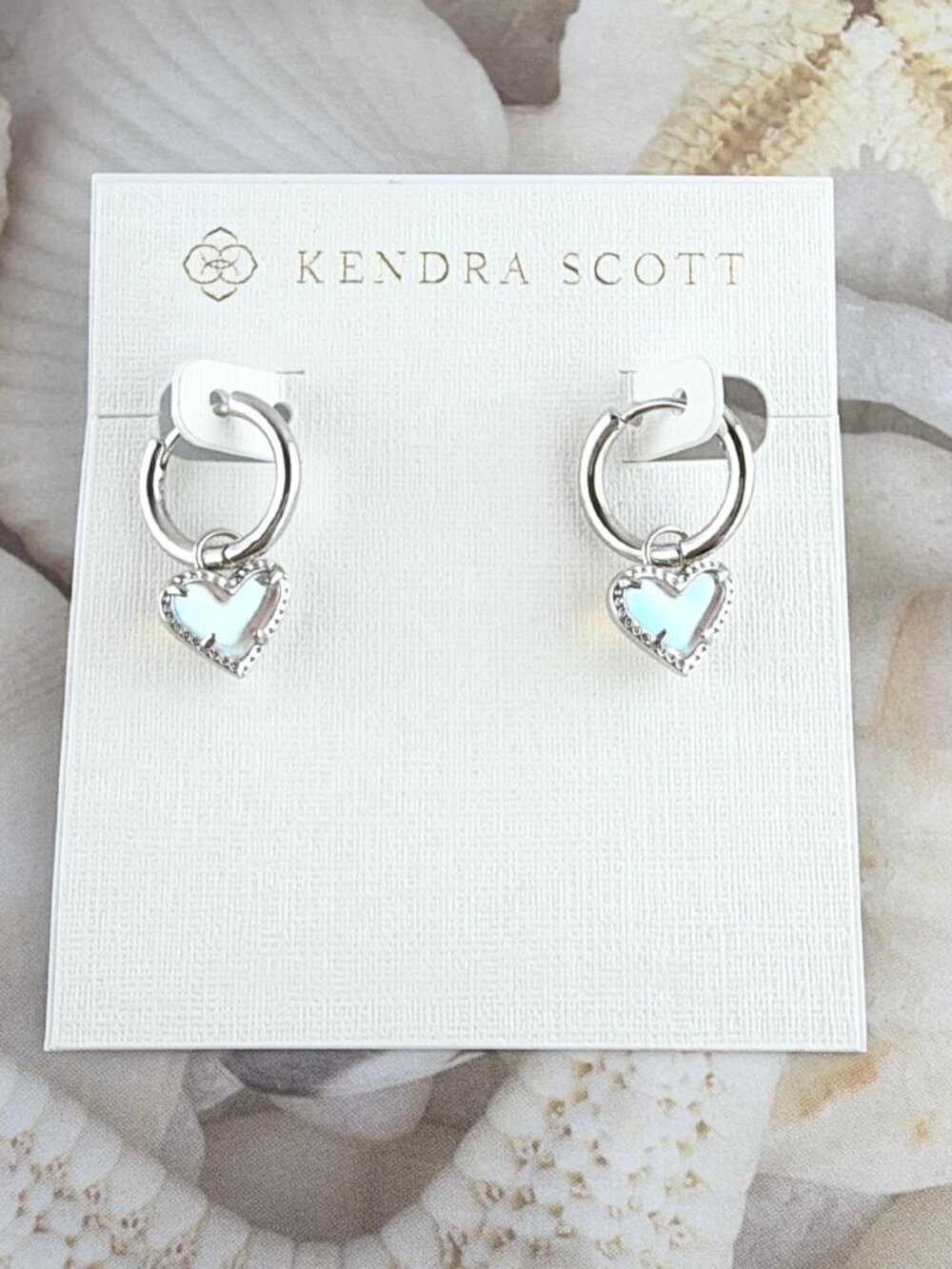 Kendra Scott Ari Heart Dichroic Glass Silver earrings